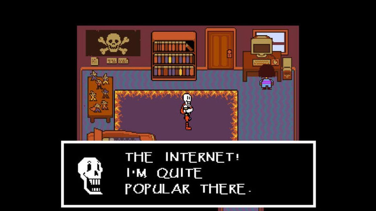 Hanging out with Papyrus in Undertale