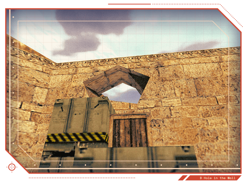 Counter-Strike Dust 2 B bombsite hole in wall