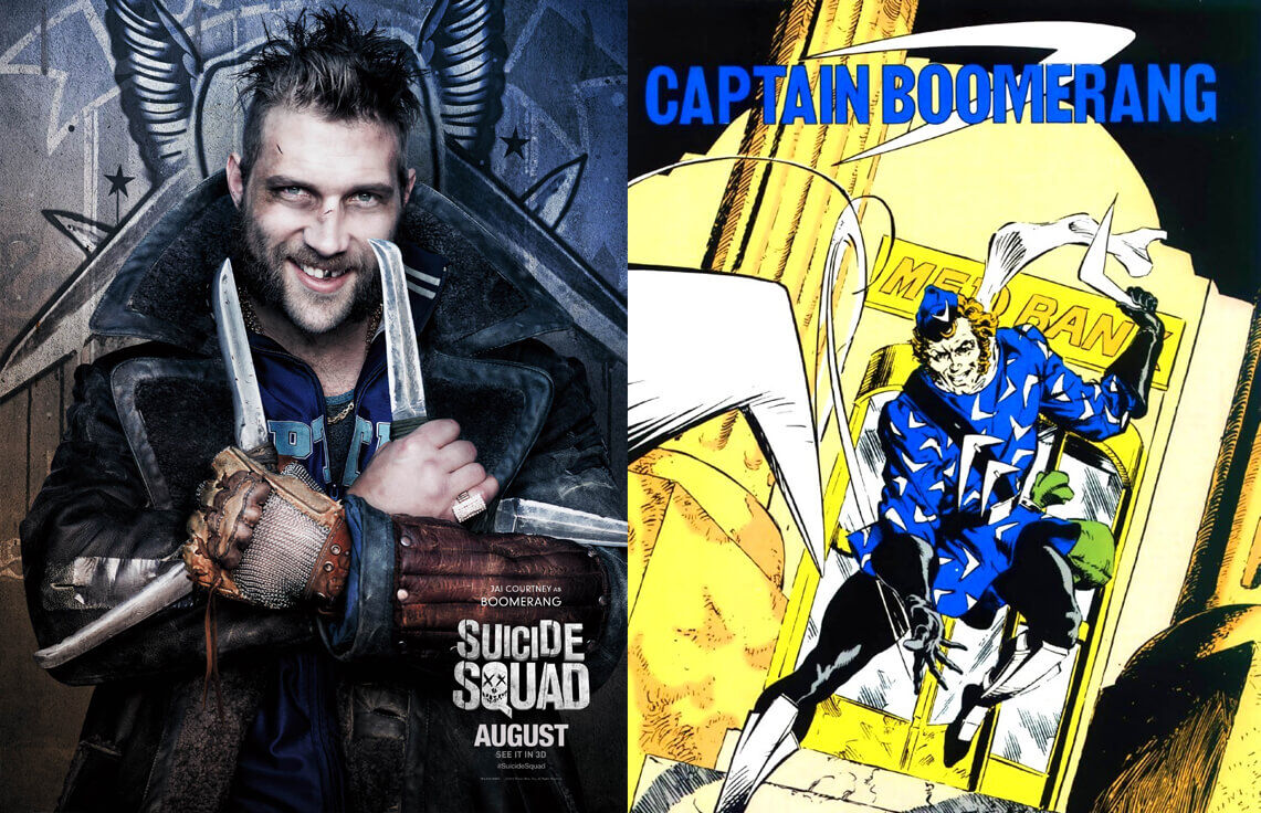 Captain Boomerang Suicide Squad Comics Movie Comparison