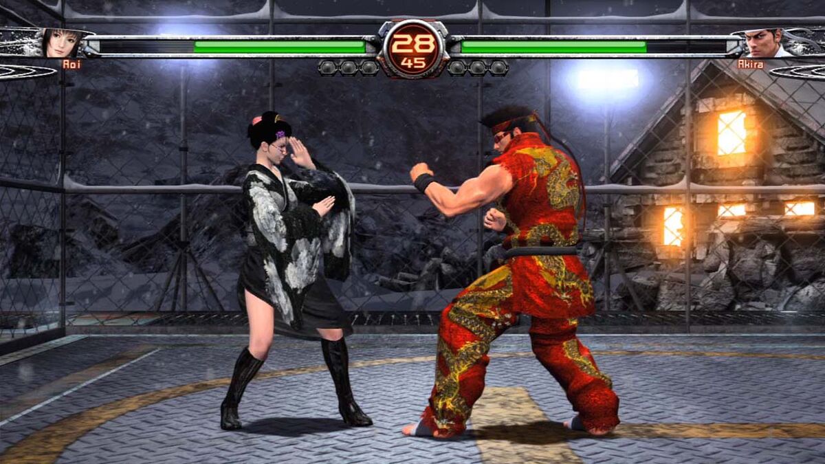 Rai and Akira fighting in Virtua Fighter 5.