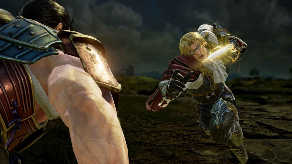 Raphael prepares for a super attack in Soulcalibur 6