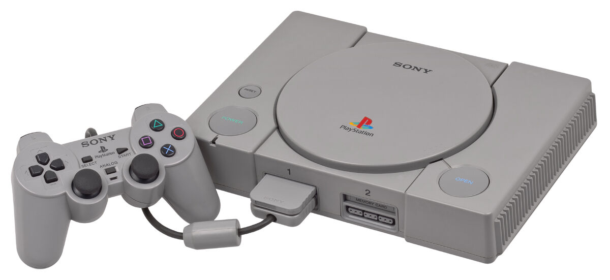 The Playstation 1 and the first Dual Shock Controller