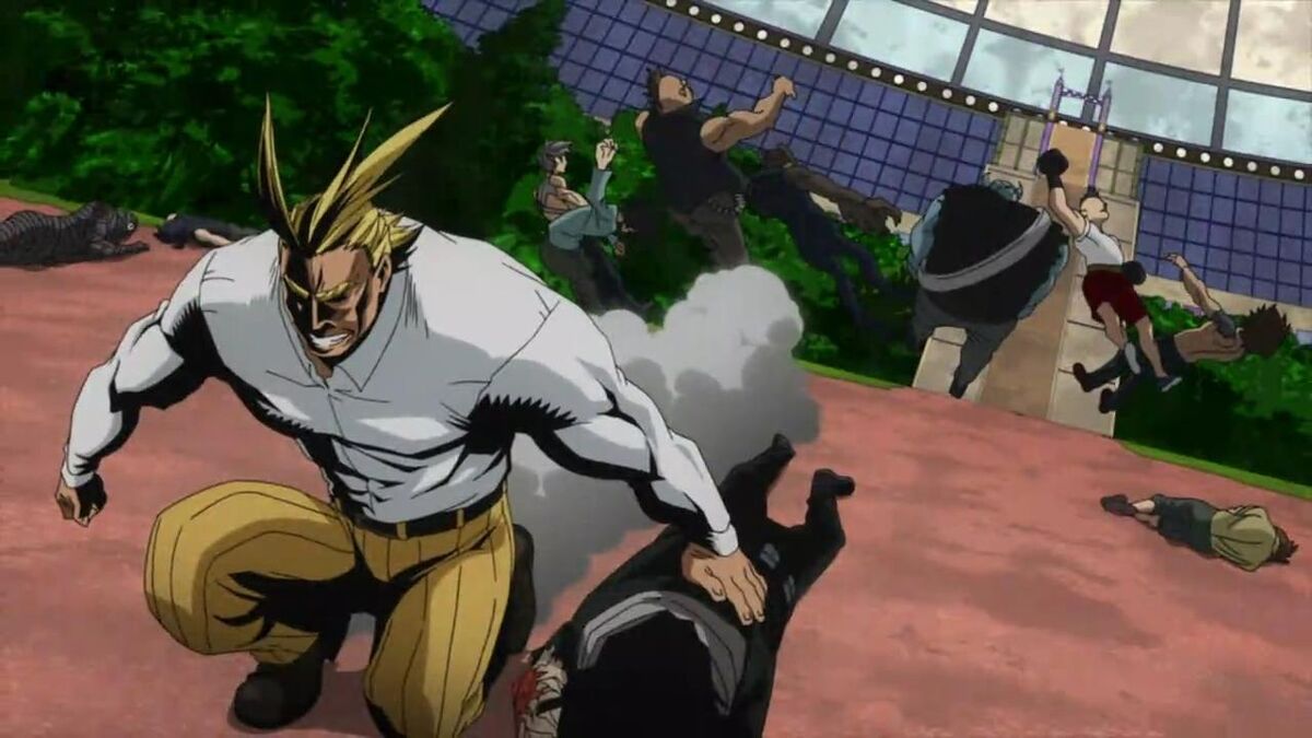 'My Hero Academia': All-Might arrives to save a group of students.