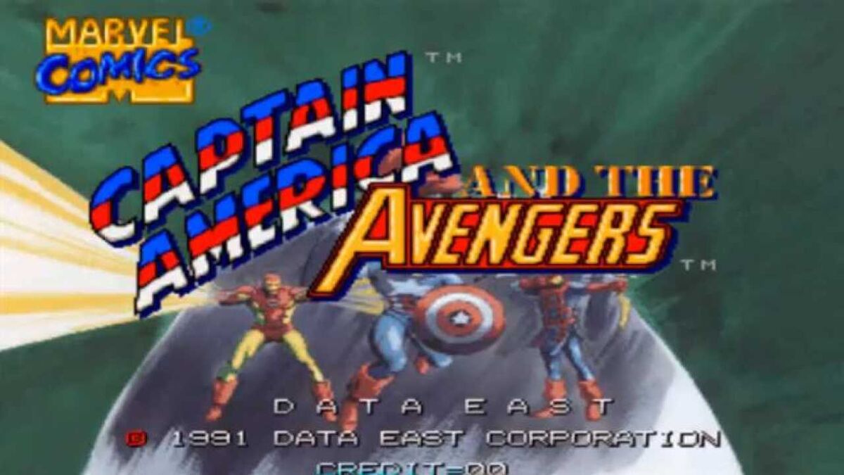 The title screen of Captain America and the Avengers