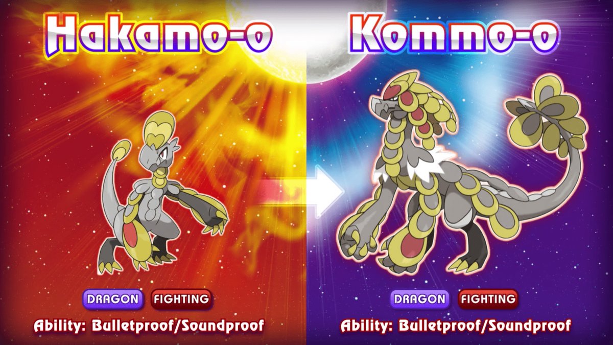 Pokemon Sun and Moon New Pokemon Monsters Hakomo-o Kommo-o