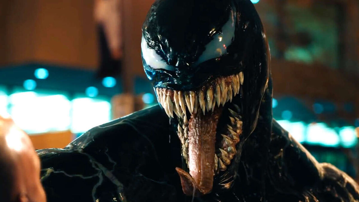 Venom with his tongue out