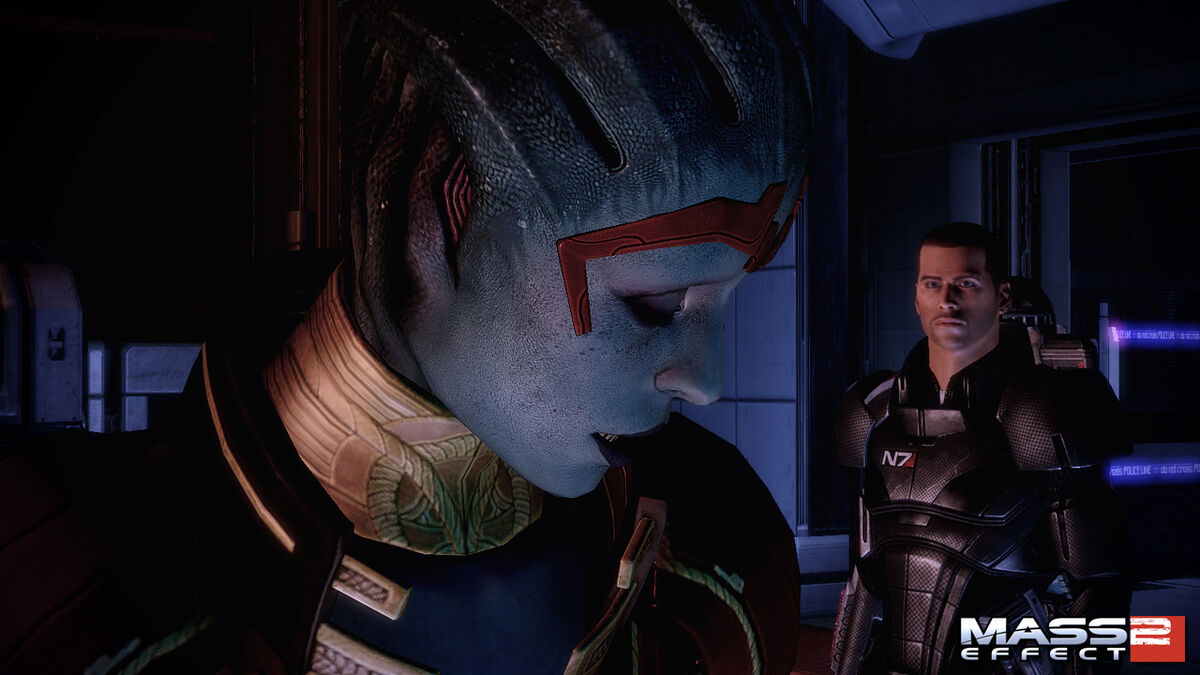 Samara and Shepard on a mission in Mass Effect 2