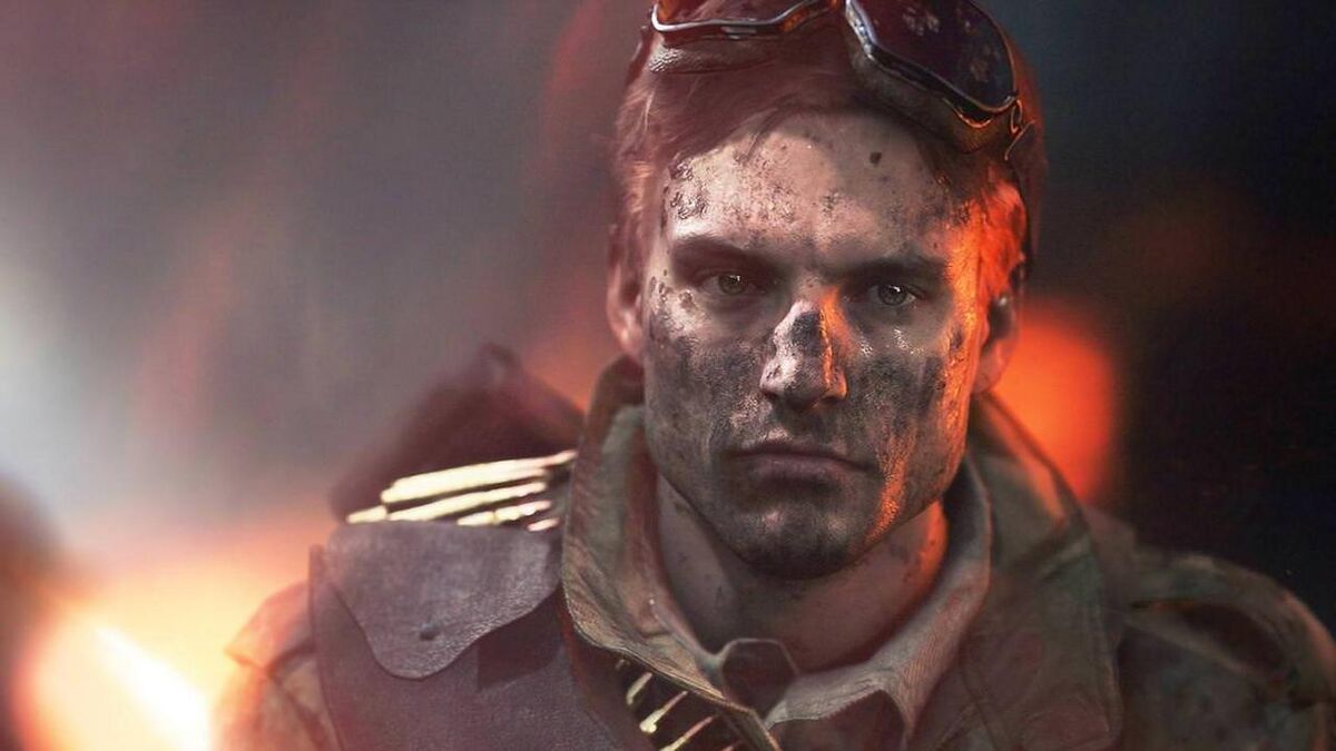 Battlefield V soldier with dirty face