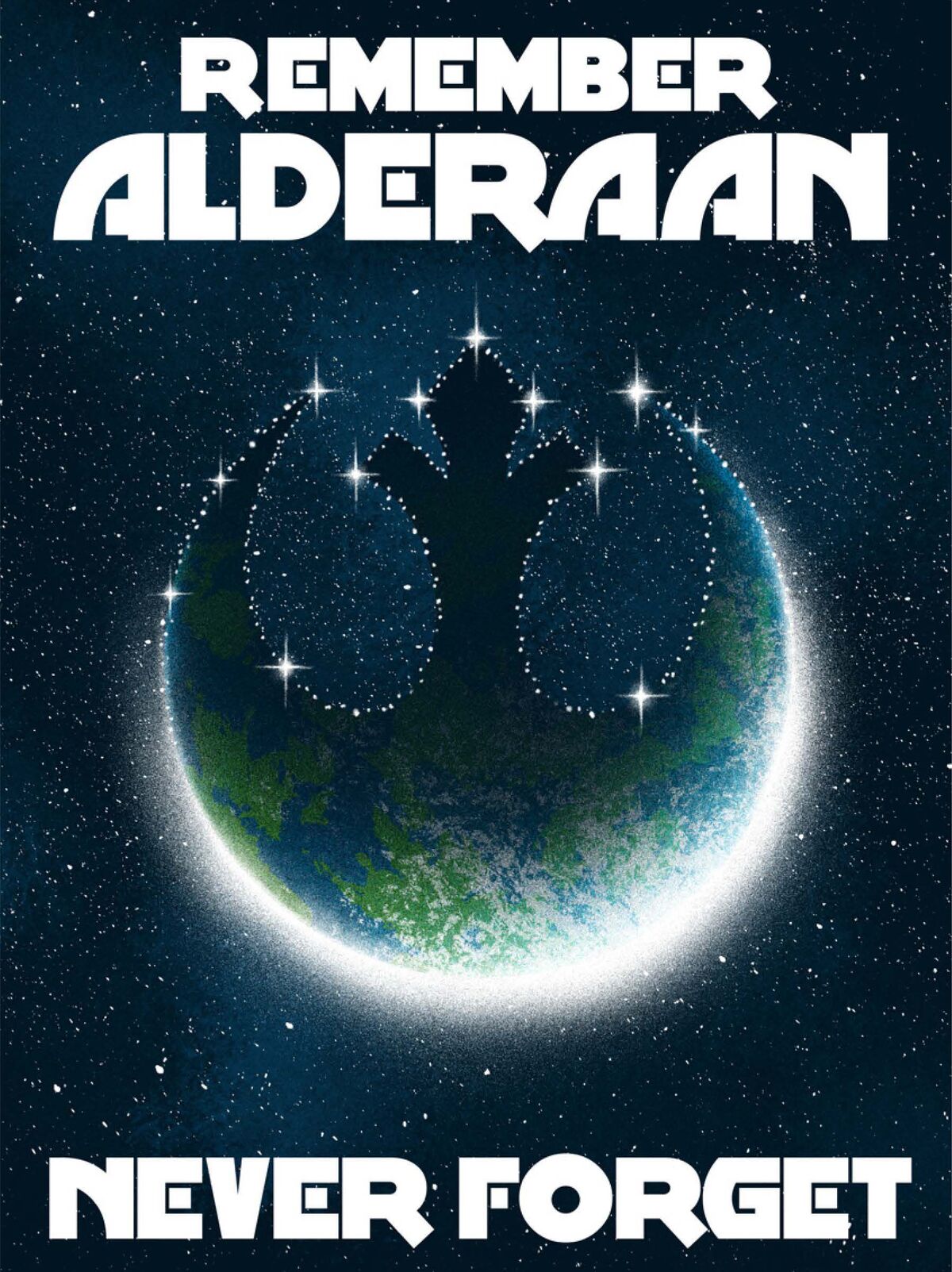 Star Wars propaganda poster Remember Alderaan
