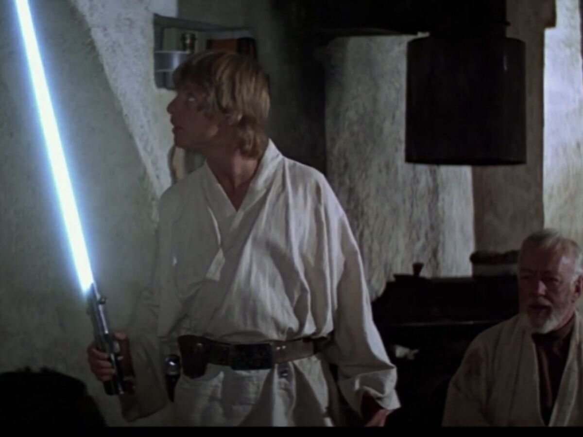 Luke activates his father&amp;amp;rsquo;s lightsaber