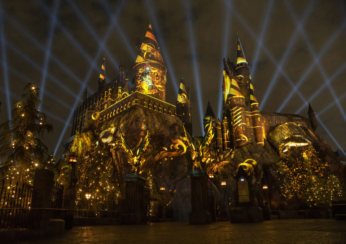 Nighttime Lights at Hogwarts Castle