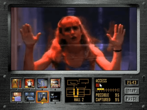 A screenshot of Night Trap for the Sega CD.