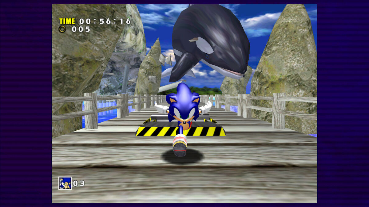 Sonic running away from giant Orca 