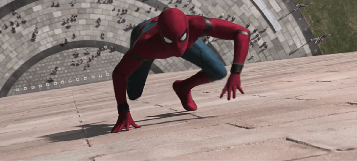 Spidey on Washington Monument in Spider-Man: Homecoming
