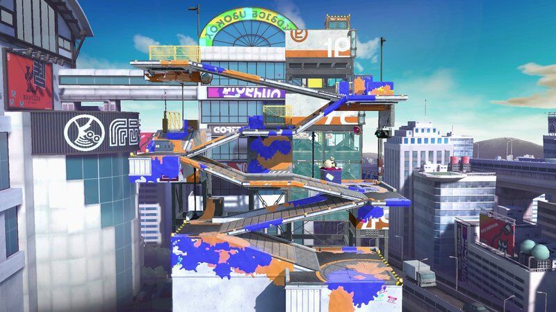 Moray Towers map stage level Super Smash Bros Ultimate Splatoon