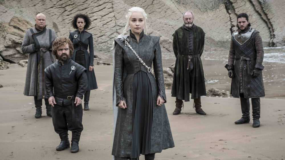 Daenerys Targaryen and her advisors Game of Thrones