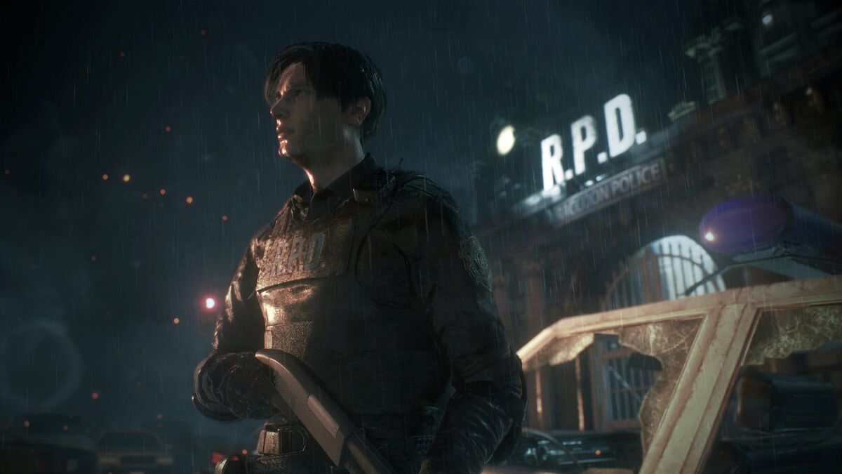 Leon in the 2019 Resident Evil 2 remake