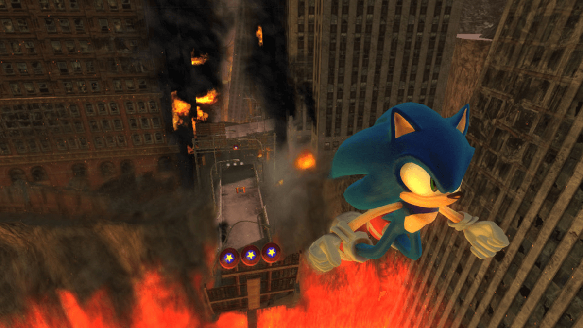Sonic 2006 06 jumping from fire hedgehog bad game