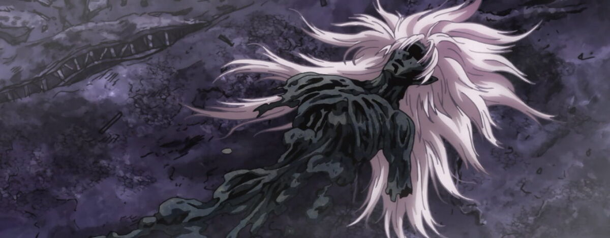 Boros lies dead and nearly disintegrated. 