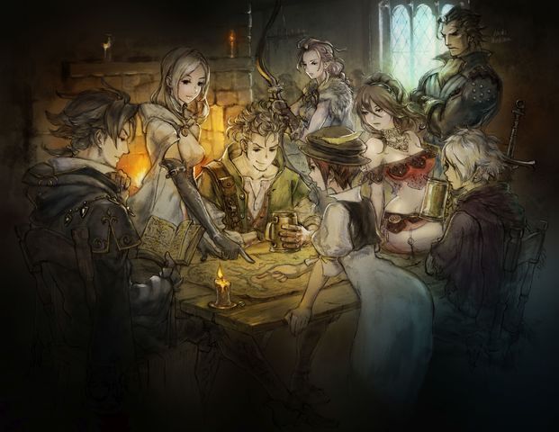 octopath traveler party artwork