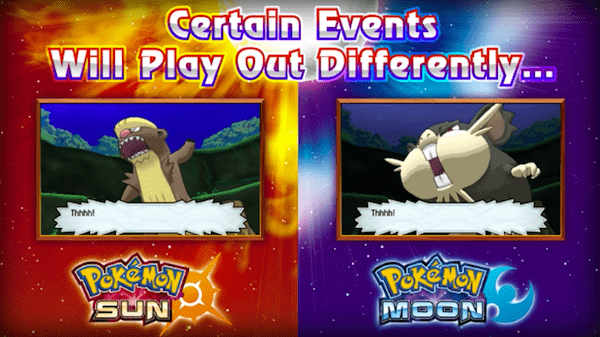 Pokemon Sun and Moon Version Differences