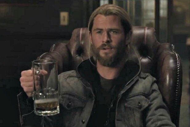 Doctor Strange gives Thor a magical mug of beer.