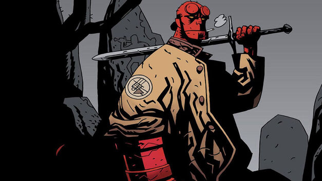 Mike Mignola's Hellboy comic with image of Hellboy