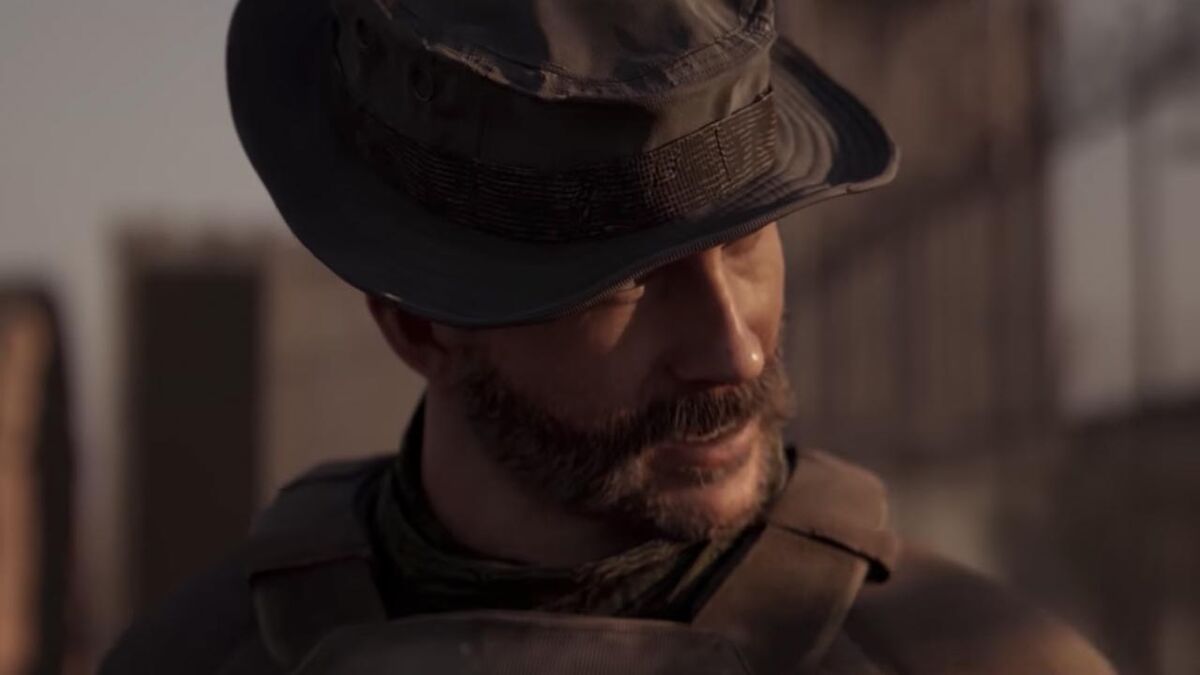 Closeup of Captain Price and his glorious moustache.