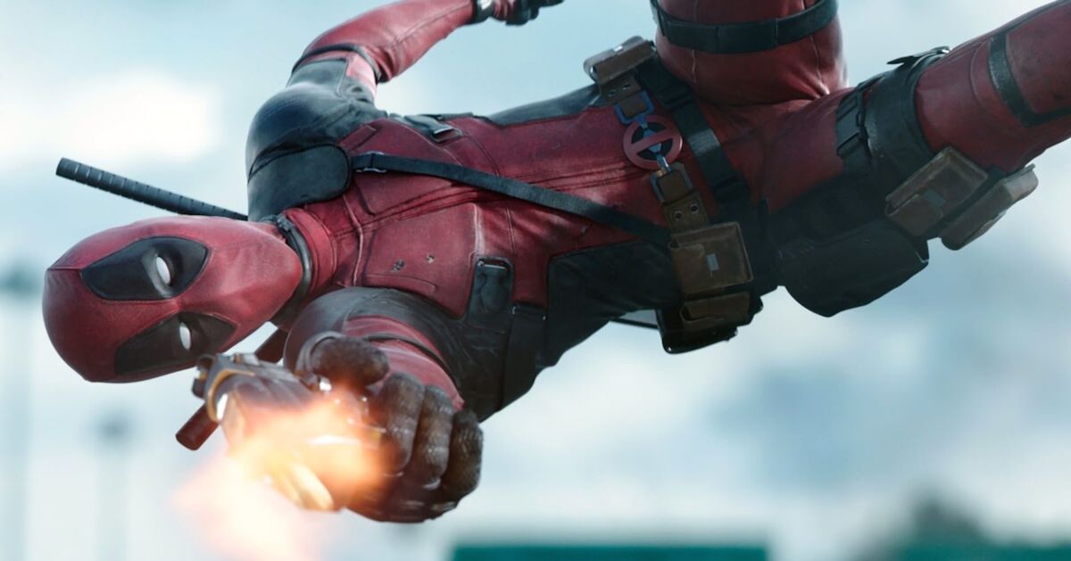 Deadpool 2, Deadpool shooting a gun in the air