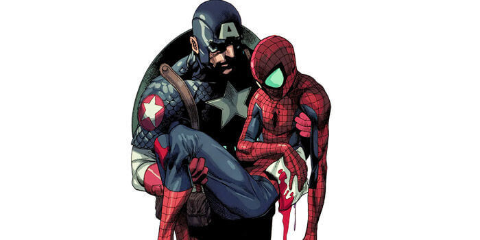 Captain America Holding Spider-Man