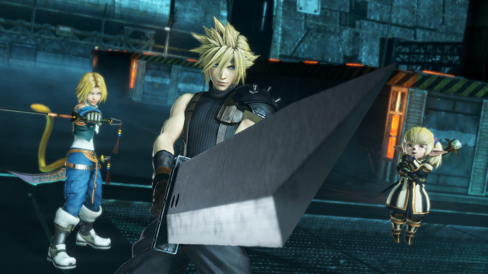 Cloud, Zidane, and Shantotto poised for battle in DIssidia Final Fantasy NT