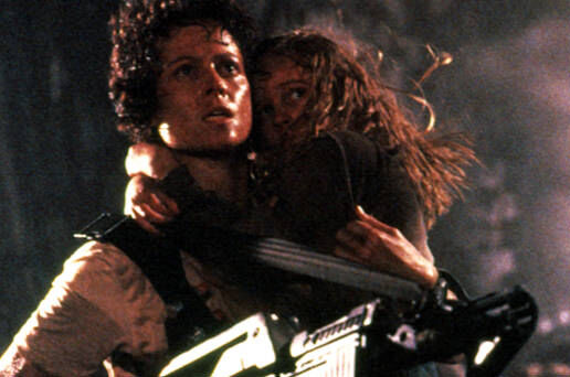 ALIENS, Sigourney Weaver, Carrie Henn, 1986, TM and Copyright (c) 20th Century-Fox Film Corp. All Rights Reserved