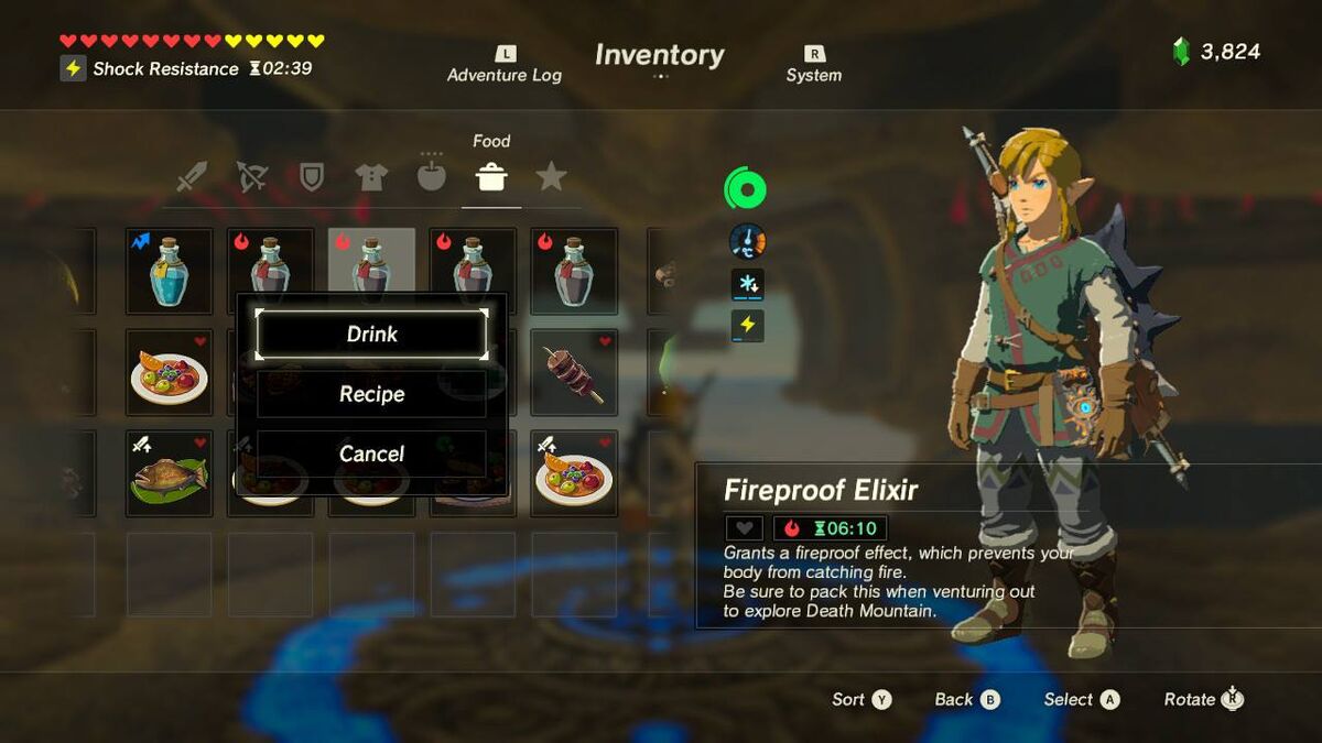 Extra Heart Recipes Guide Zelda Breath of the Wild 