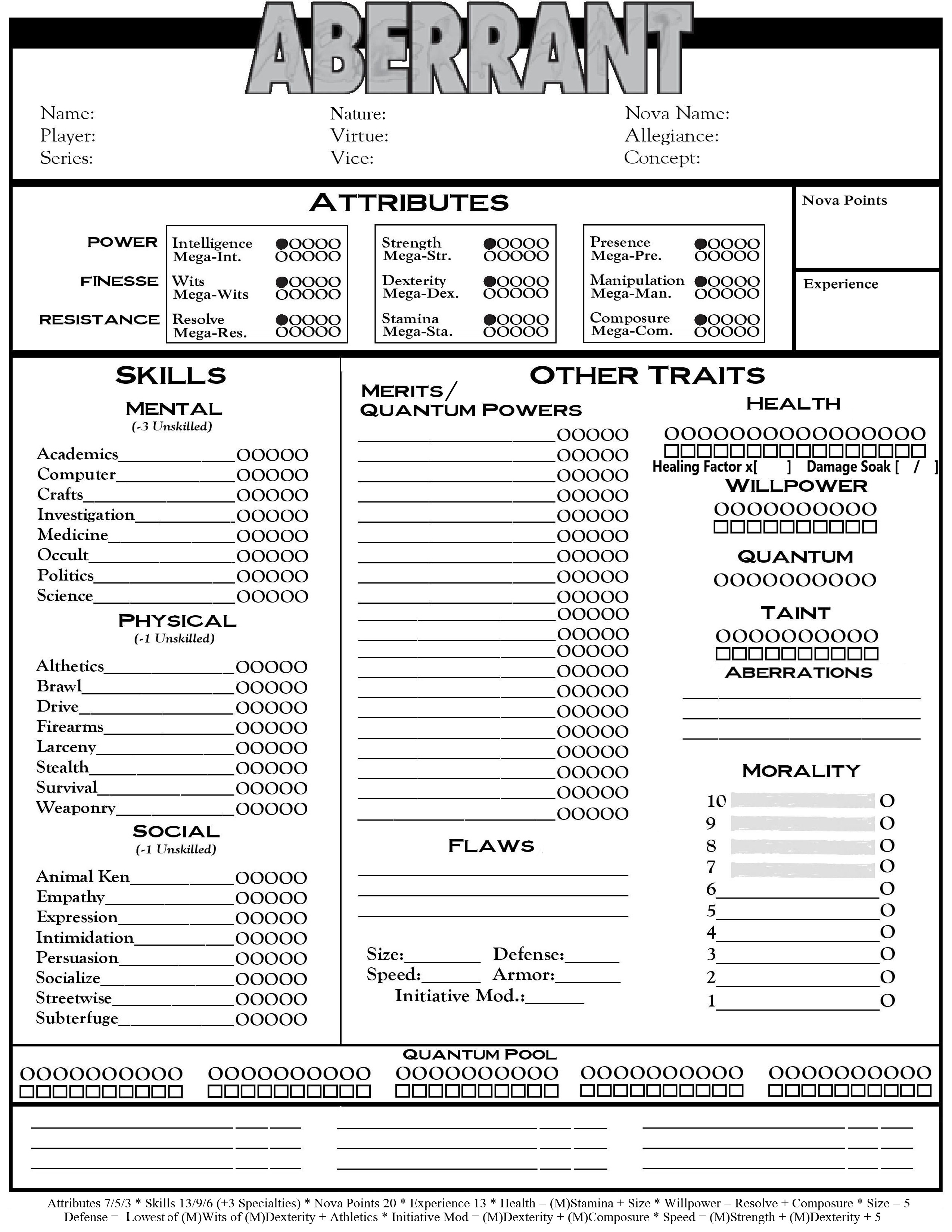 character sheet aberrant wikia fandom powered by wikia aberrant character sheet