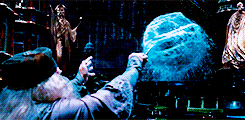 Dumbledore using water based spell