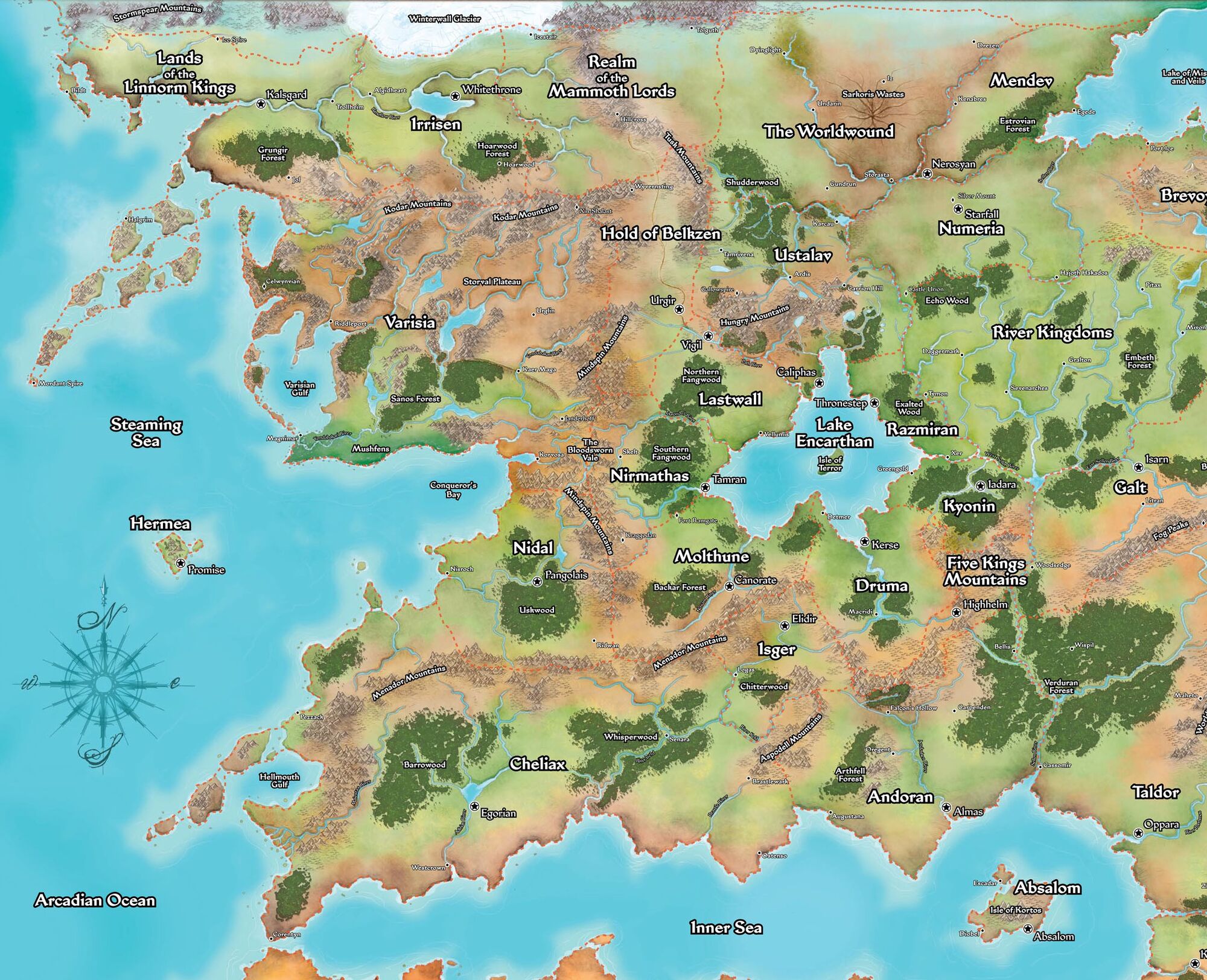 32 Golarion Map High Resolution - Maps Database Source