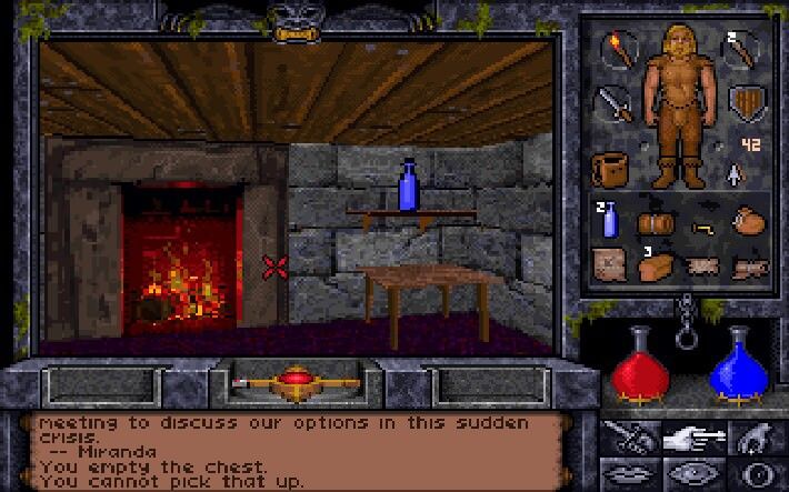 A screenshot of Ultima Underworld: The Stygian Abyss.