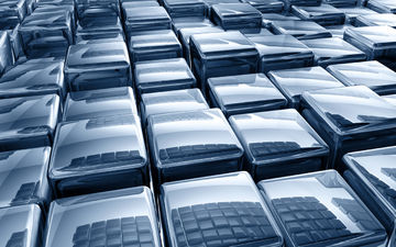 Silver Blue 3-D Cubes Digital Art