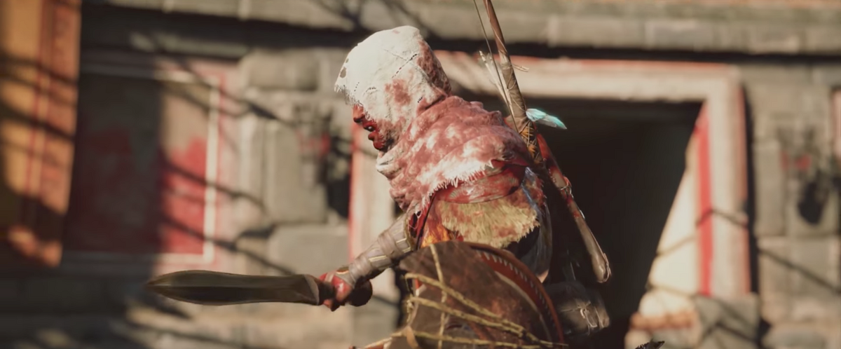 Bayek facing his foes, Assassin's Creed: Origins