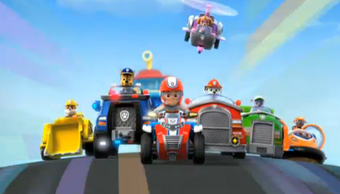 paw patrol characters with vehicles