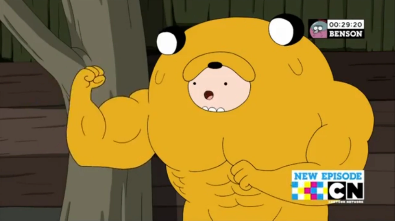 Изображение AdventureTimeSeason5Episode27RecapJakeSuitFlexin