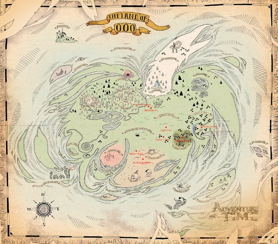 Image - Map with Locations.jpg | Adventure Time Wiki | FANDOM powered ...