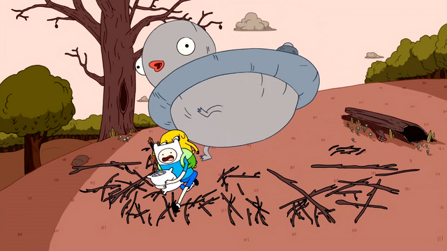 File:S1e12 Finn and Jake running from Giant Duck.png