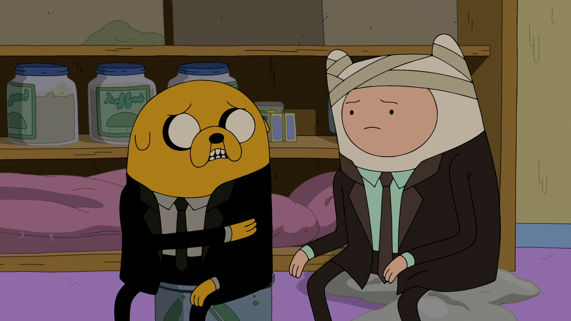 Image S5e42 Finn With Jake In The Storage Png Adventure Time Wiki