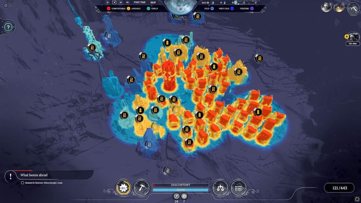 A heatmap shows which buildings are warm and which are freezing