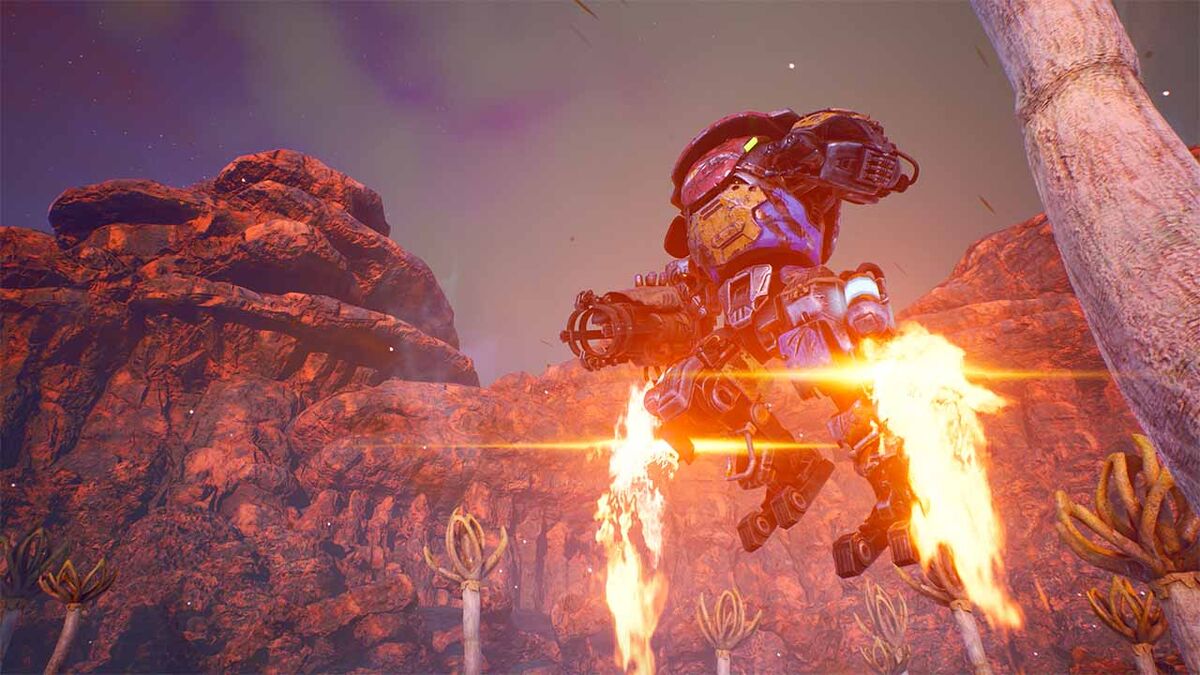 Outer Worlds mech suit jump jet pack