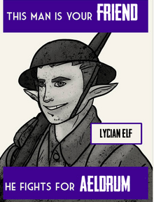 He fights for Aeldrum