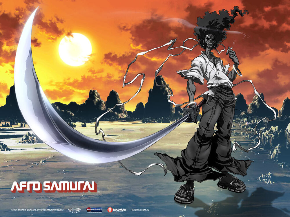 Samurai Afro Lofi hip hop anime 90s' Women's V-Neck T-Shirt | Spreadshirt