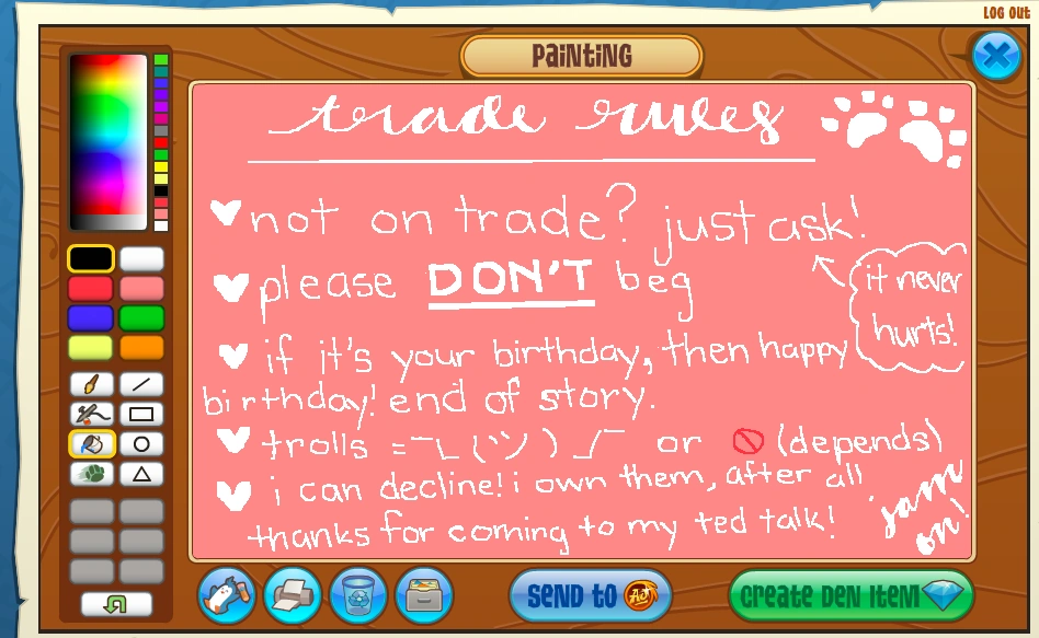User blogIliketteokbokki/Trading my trading rules art! Animal Jam Item Worth Wiki Fandom