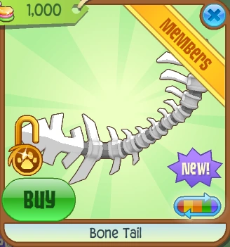 Bone Tail | Animal Jam Item Worth Wiki | Fandom